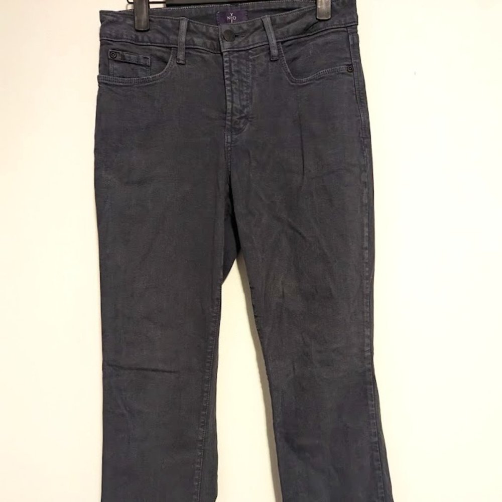 Pre-Loved NYDJ Women's Denim Marilyn Straight Size 4 Petite Blue/Gray Wash